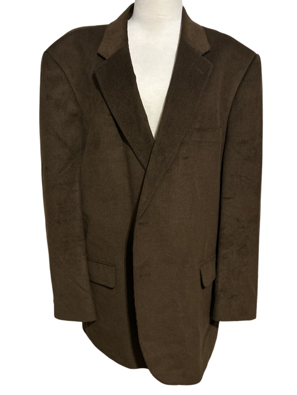 Jos A Bank Chocolate Brown Corduroy Silk Wool Blazer Sport Coat Jacket 50R